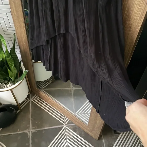 Free People Black Lace Sheer Hi-lo Dress Sz 2 - Picture 4 of 8